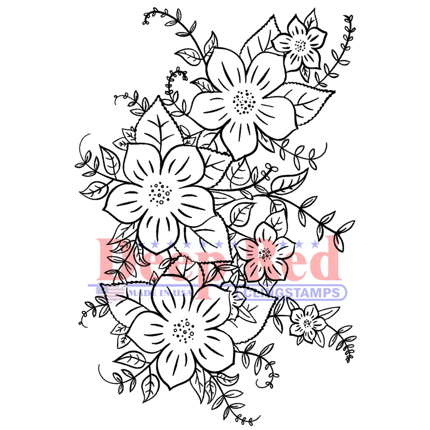 Deep Red Stamps Periwinkle Rubber Cling Stamp 2.2 x 3.2  inches