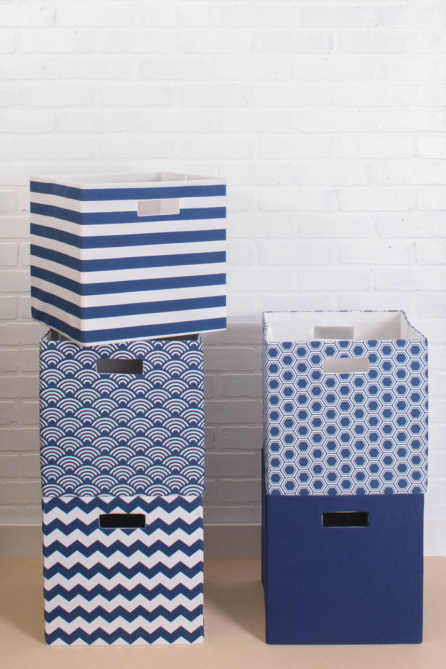 DII Polyester Cube Solid Nautical Blue Square