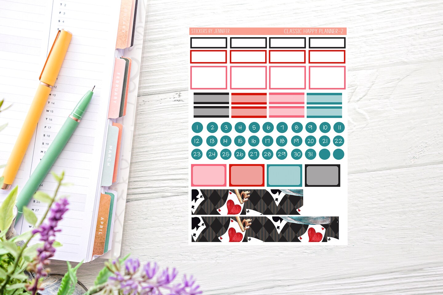 Alice In Wonderland Planner Sticker Kit (for 7x9 vertical planners)