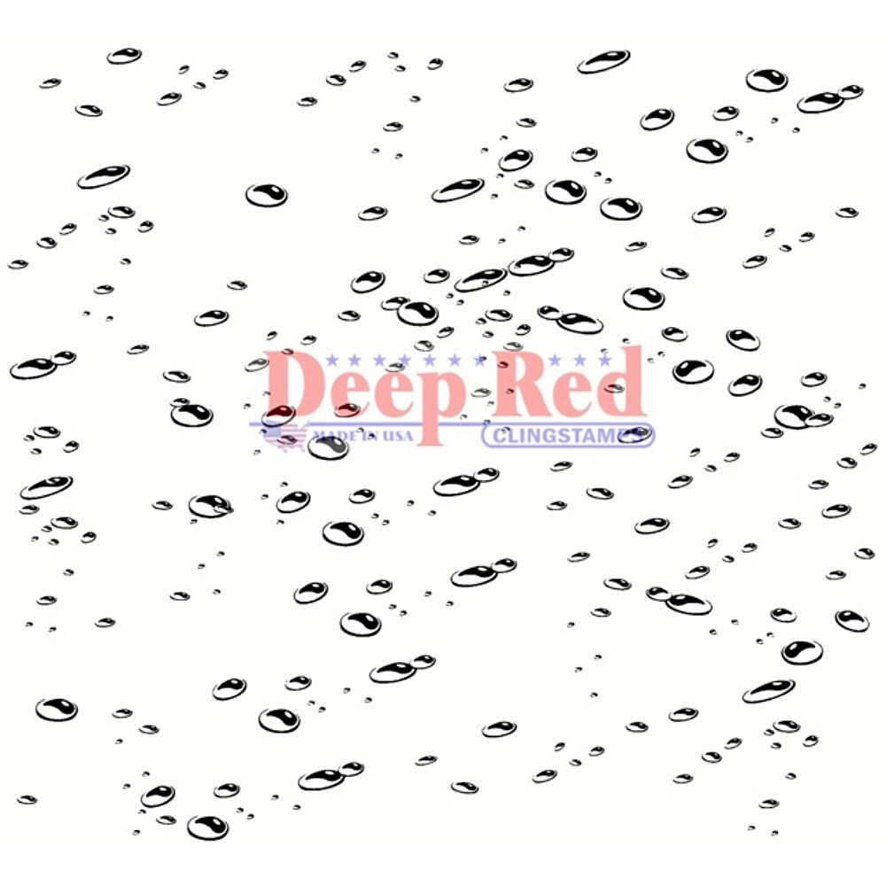 Deep Red Stamps Water Beads Rubber Stamp 3 x 3  inches