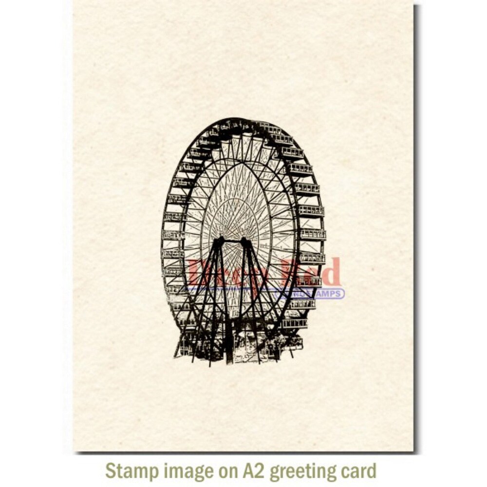 Deep Red Stamps Ferris Wheel Rubber Stamp 2 x 3  inches