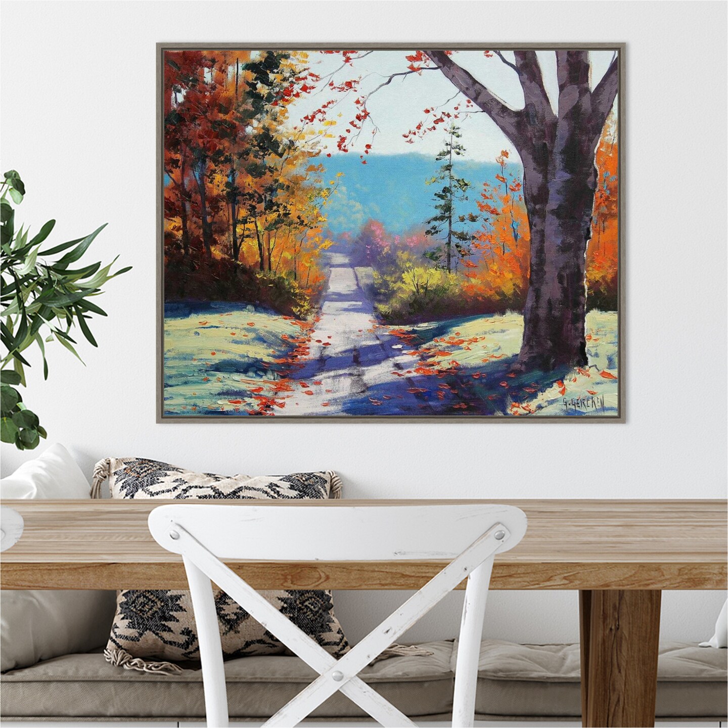 Autumn Delight by Graham Gercken 28-in. W x 23-in. H. Canvas Wall Art Print Framed in Grey