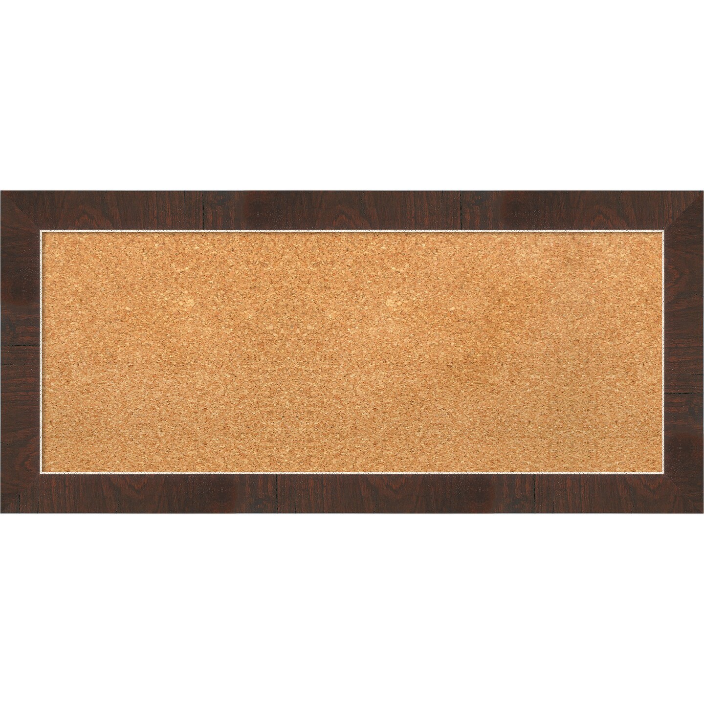 Cork Board, Wildwood Brown Narrow Frame - Bulletin Board, Organization Board, Pin Board