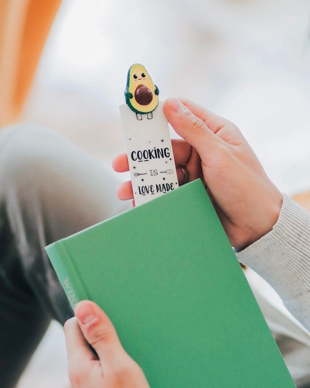 Avocado Handmade Bookmark, Cute Bookmark, Bookworm Gift, Book Lover Gift, Gift for Teacher