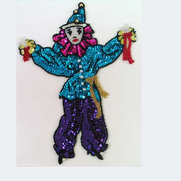 10" x 7 1/4" Mardi Gras Juggler Sequin Applique/Patch Michaels