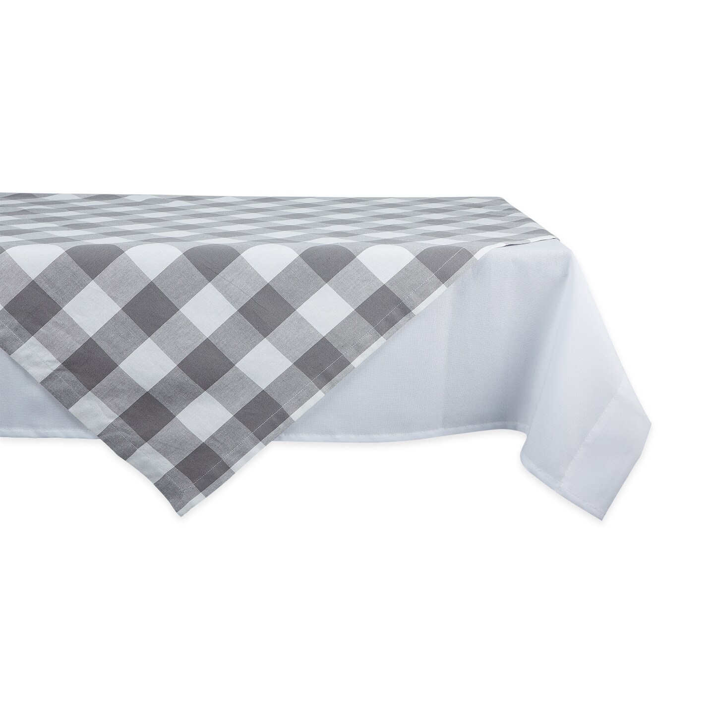 DII Gray &#x26; White Buffalo Check Tabletopper 40x40