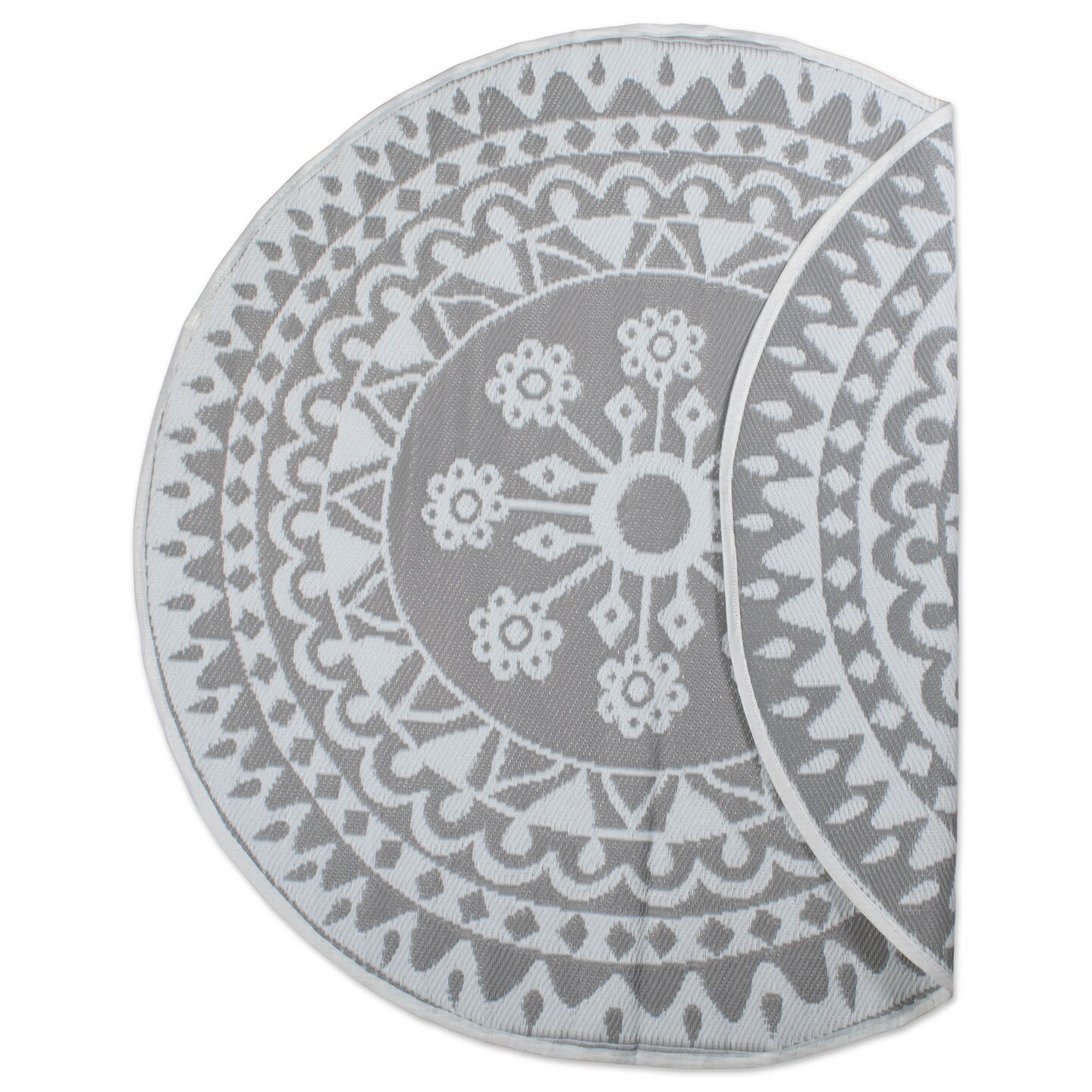 DII Gray Floral Outdoor Rug 5 Ft Round Michaels