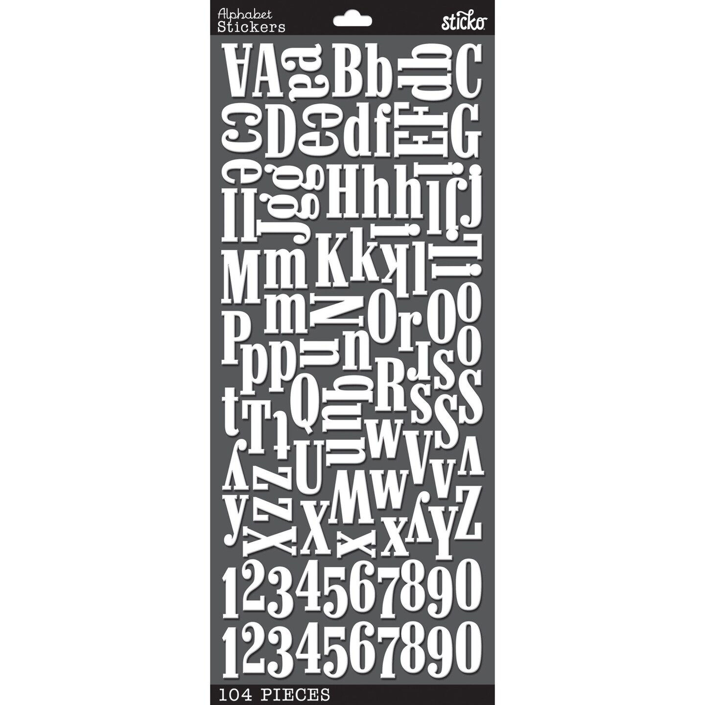 Sticko Alphabet Stickers-white Foam 