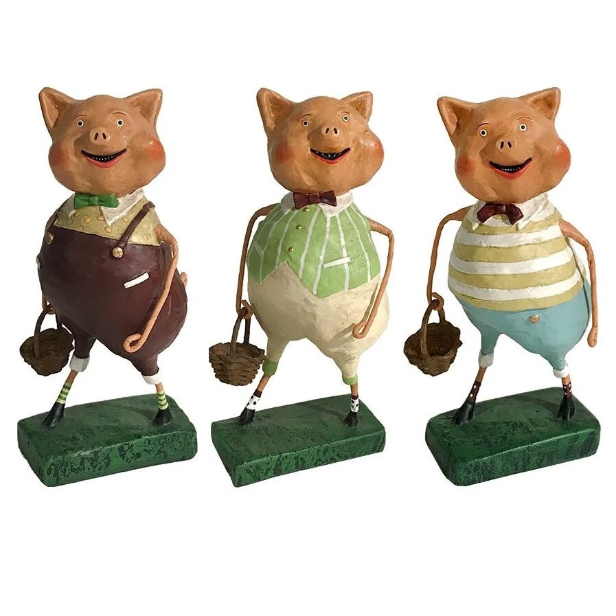 Lori Mitchell Storybook Collection: Three Lil' Pigs Figurines, Set of 3