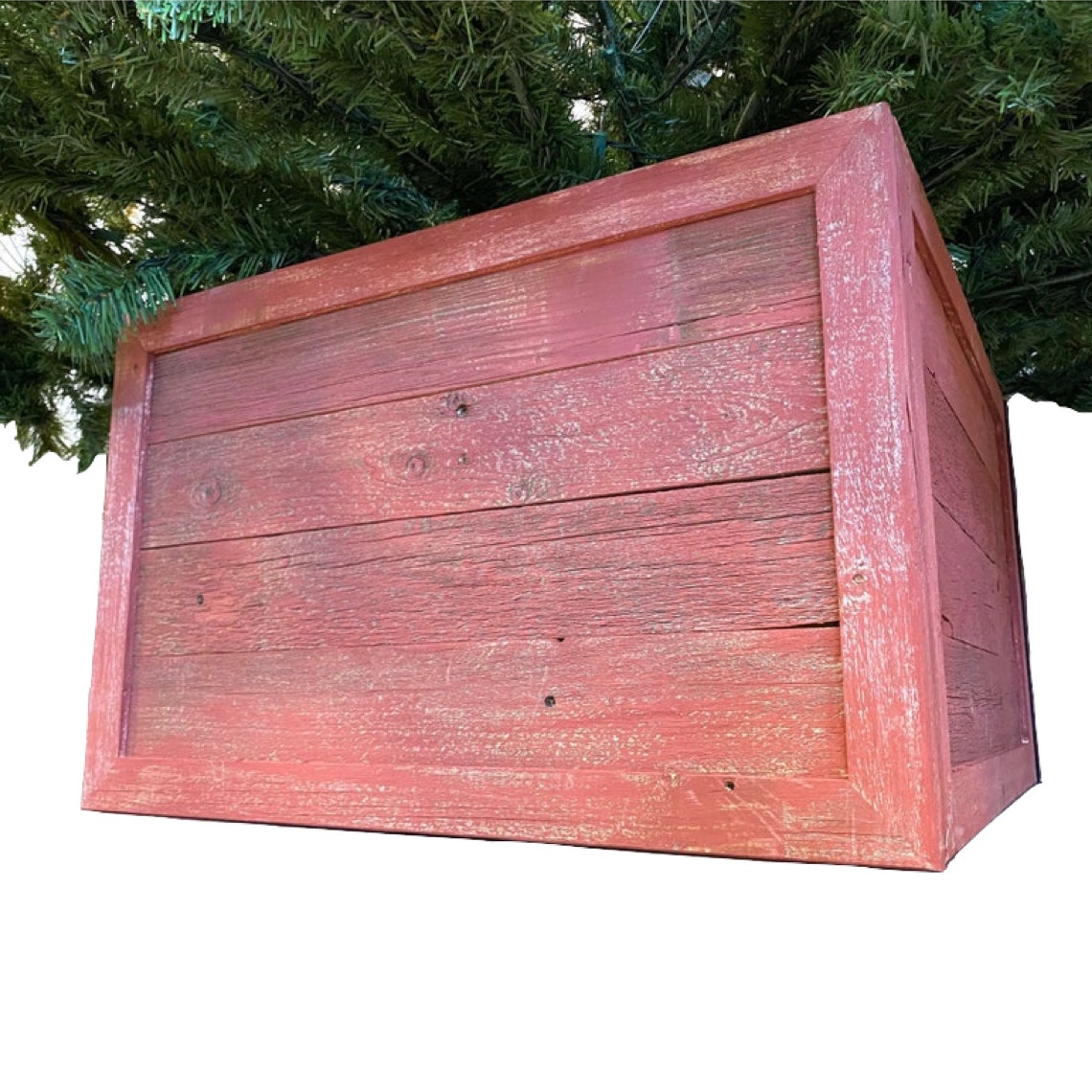 Rustic Farmhouse Small 17&#x22; Reclaimed Wooden Christmas Tree Box Collar