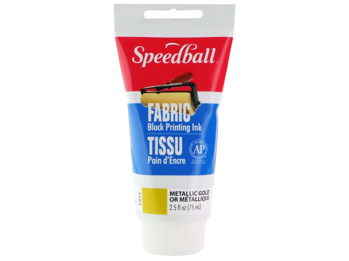 Speedball Fabric Block Printing Ink Metallic Gold 2 1/2 oz