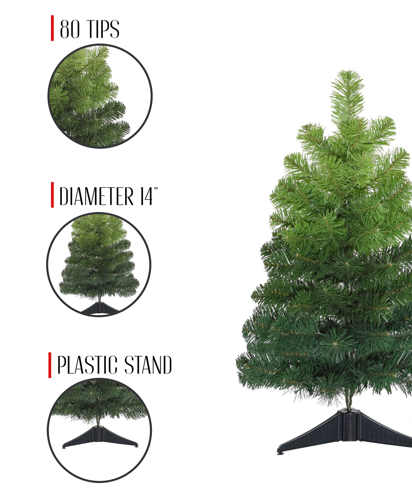 Perfect Holiday 24" Tabletop Ombre Green Christmas Tree