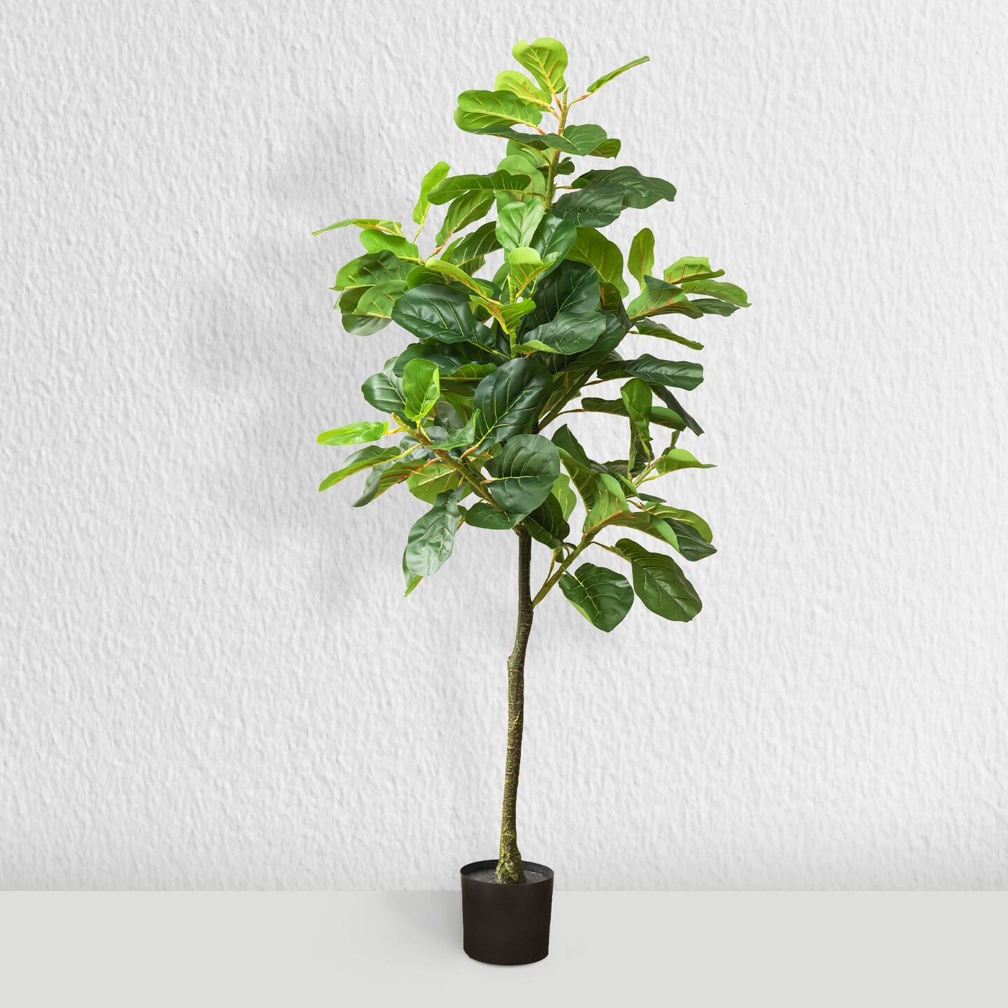 60&#x22; Faux Fiddle Leaf Fig Tree with Black Pot (2 Pack)