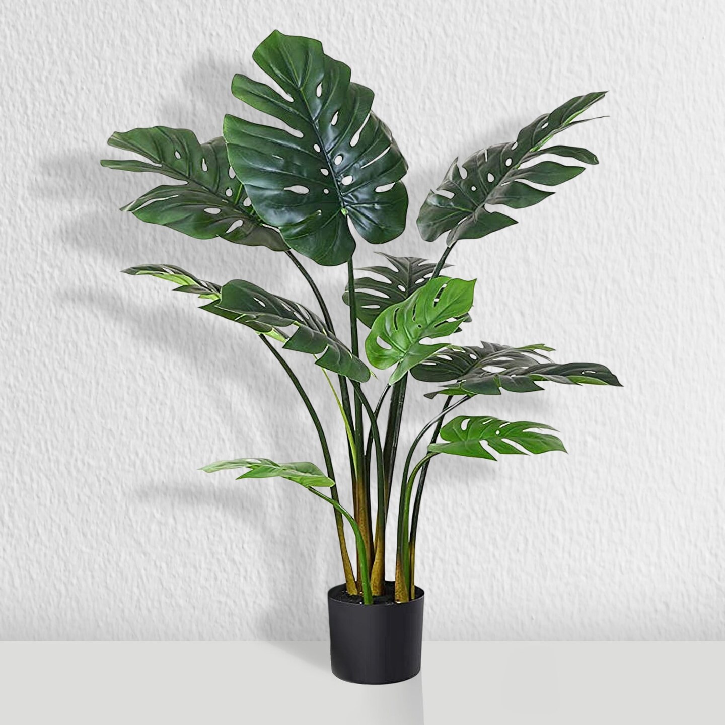 48" Artificial Monstera Artificial Plant in Black pot (2 Pack) Michaels
