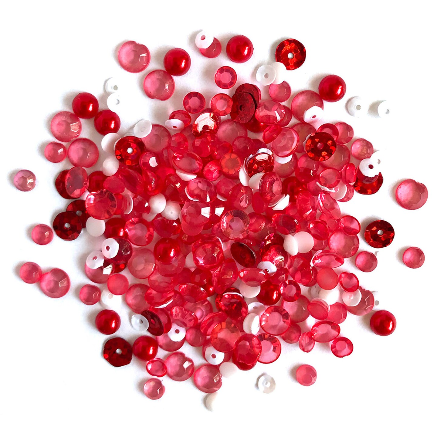 Buttons Galore Sparkletz&#xAE; Embellishments Bundle Iridescent Diamonds, Half Pearls, Sequins &#x26; Seed Beads- Christmas 50 Grams