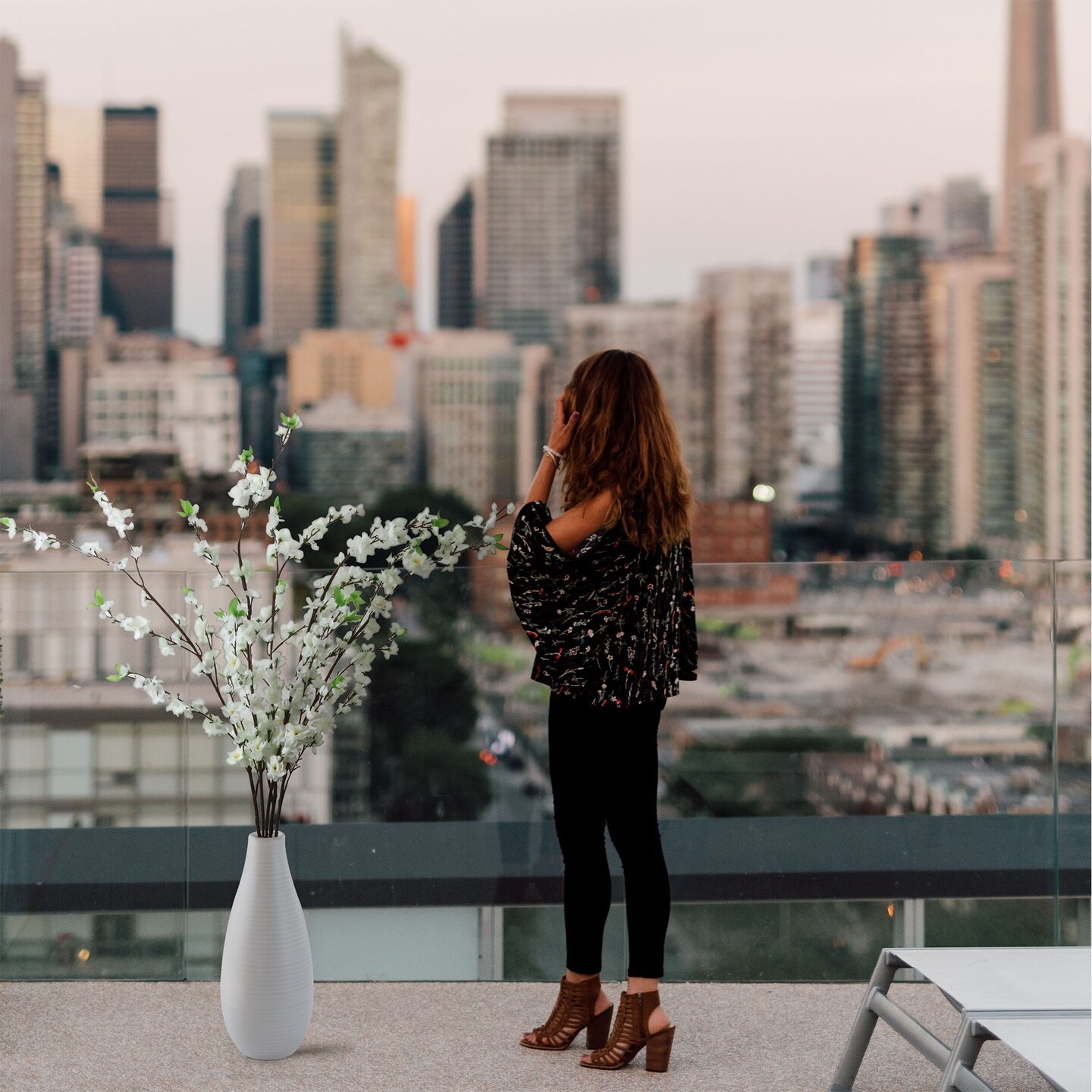 Grand Verde Cherry Blossoms Artificial Tree Branches 47” Tall Stems Silk Flowers Faux Bouquet for Floor Vase DIY Japanese Home Decor, Bulk 5pcs