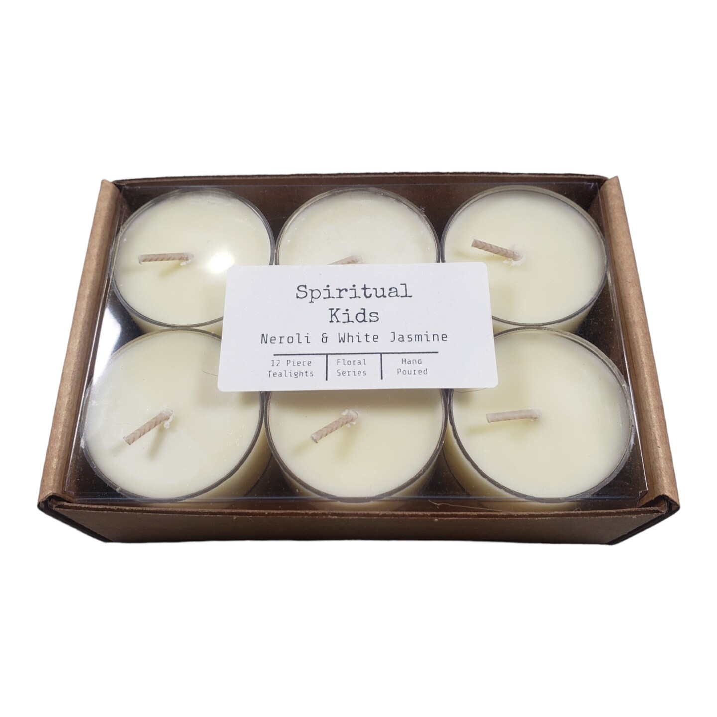 Neroli &#x26; White Jasmine Natural Soy Wax Tealights 12 Count Hand Poured with Fragrant/Essential Oils | Floral Tealights |