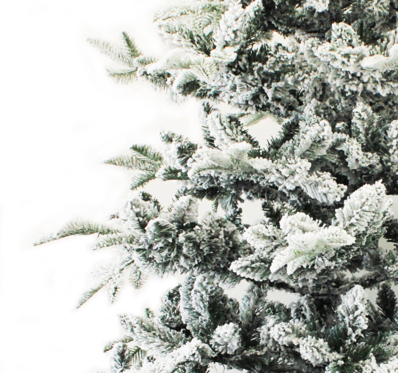 Perfect Holiday Calgary Spruce Artificial Christmas Tree - Snow Flocked