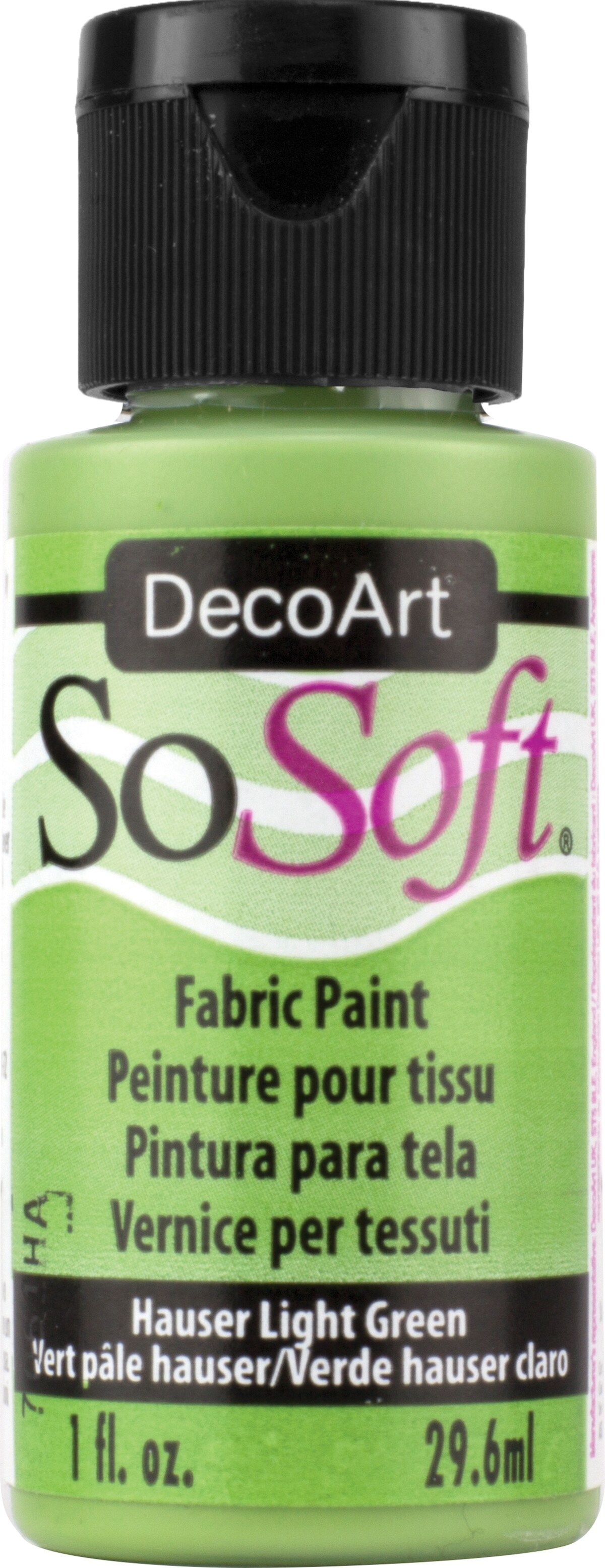 SoSoft Fabric Acrylic Paint 1oz Hauser Light Green Stencils Forms   7602665854625 