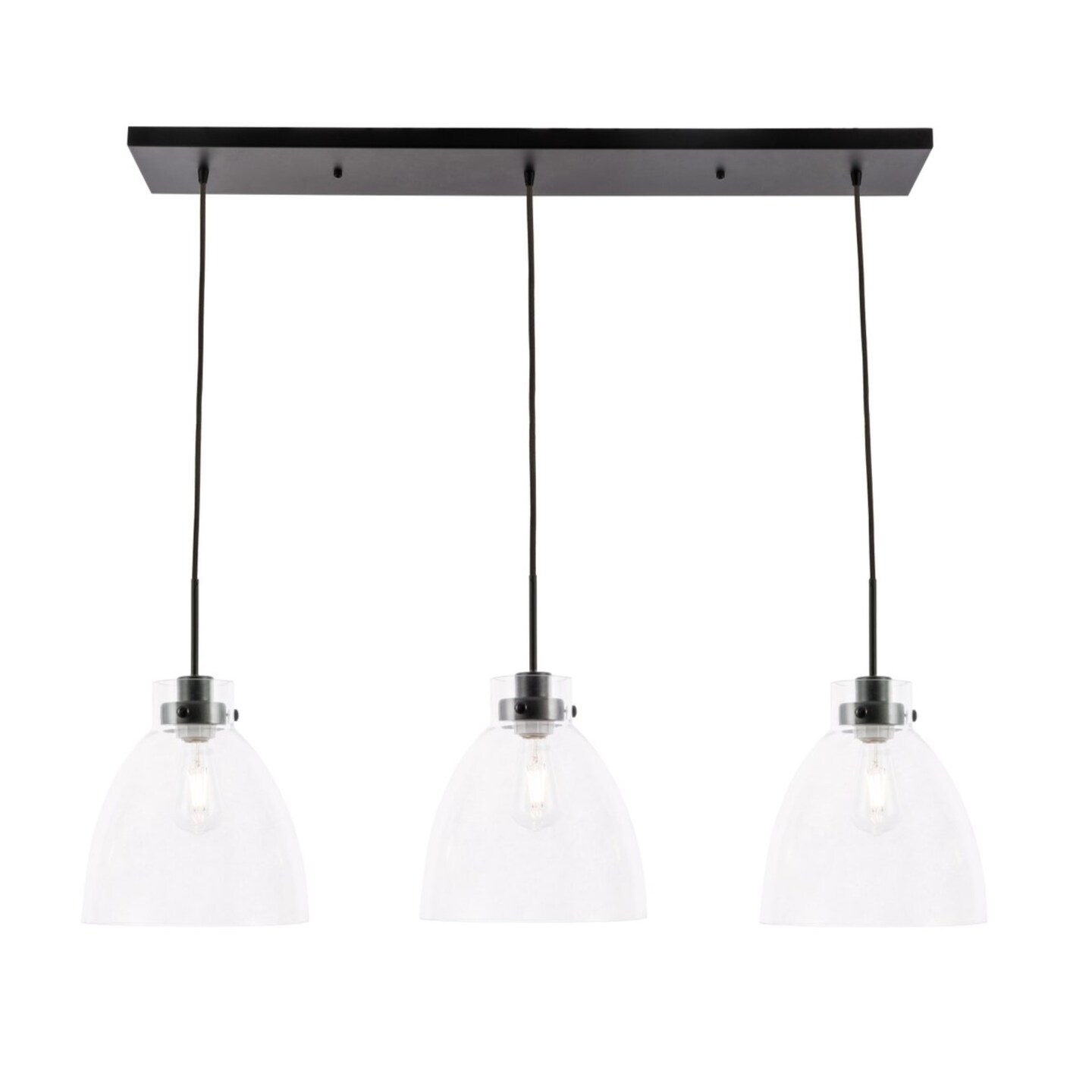 Frey 3 light Black and Clear glass pendant | Pendant Lights | Michaels