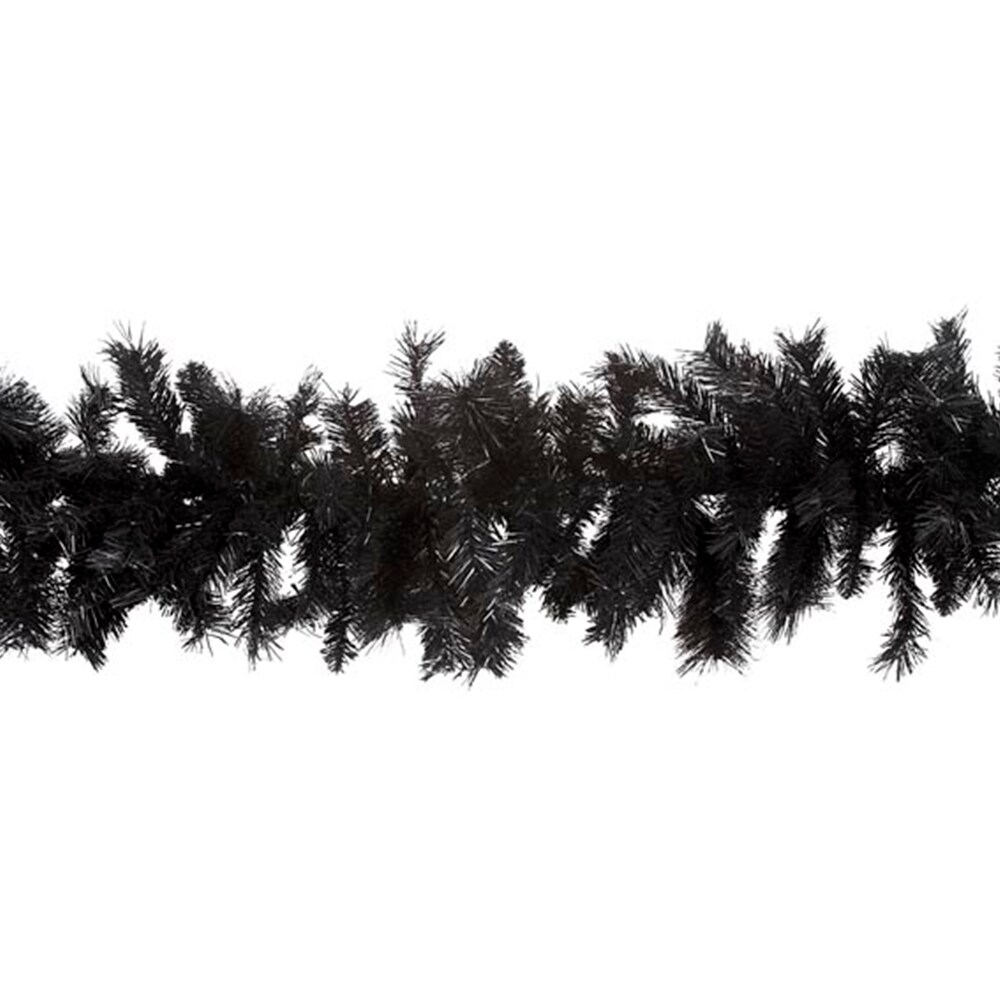 Perfect Holiday 9ft Artificial Christmas Halloween Garland - Black