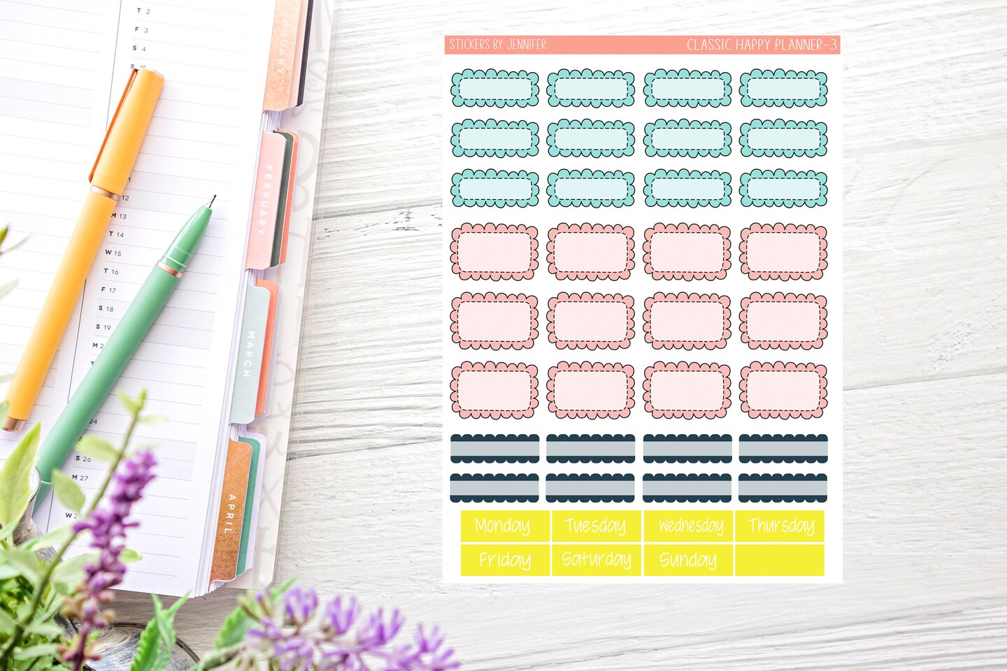 Abstract Paint Planner Sticker Kit (for 7x9 vertical planners)