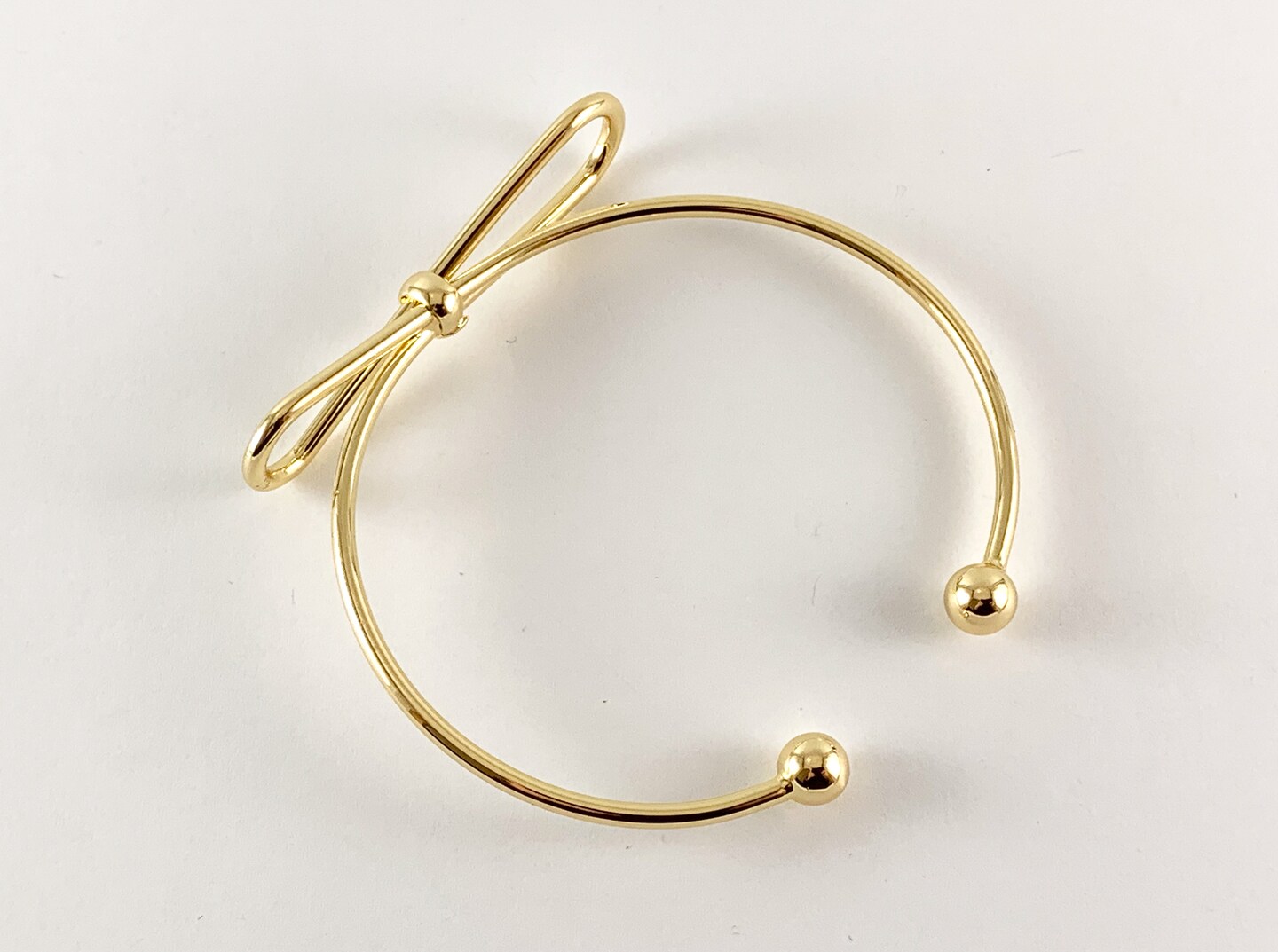 Real Gold 18K Plated Copper Bow Tie Adjustable Bracelet Cuffs 1 pc