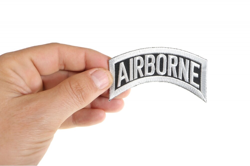 Patch, Small Embroidered Rocker (Iron-On or Sew-On), Army Airborne Tactical Military Patch, 3&#x22; x 1.75&#x22; Arch