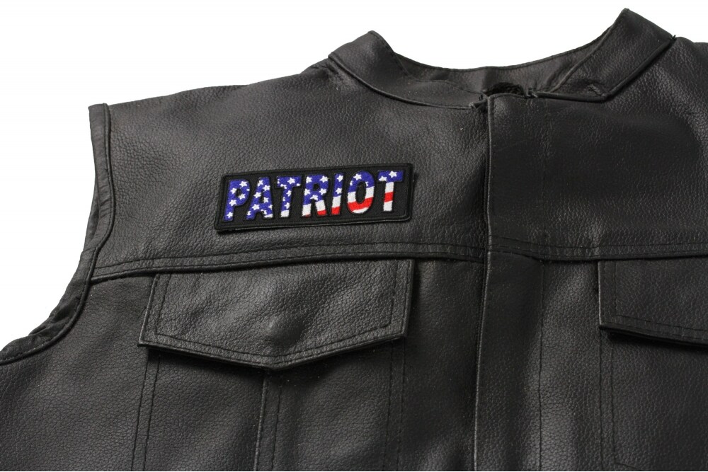 Patch, Embroidered Patch (Iron-On or Sew-On), Patriot United States Flag, 4&#x22; x 1.5&#x22;