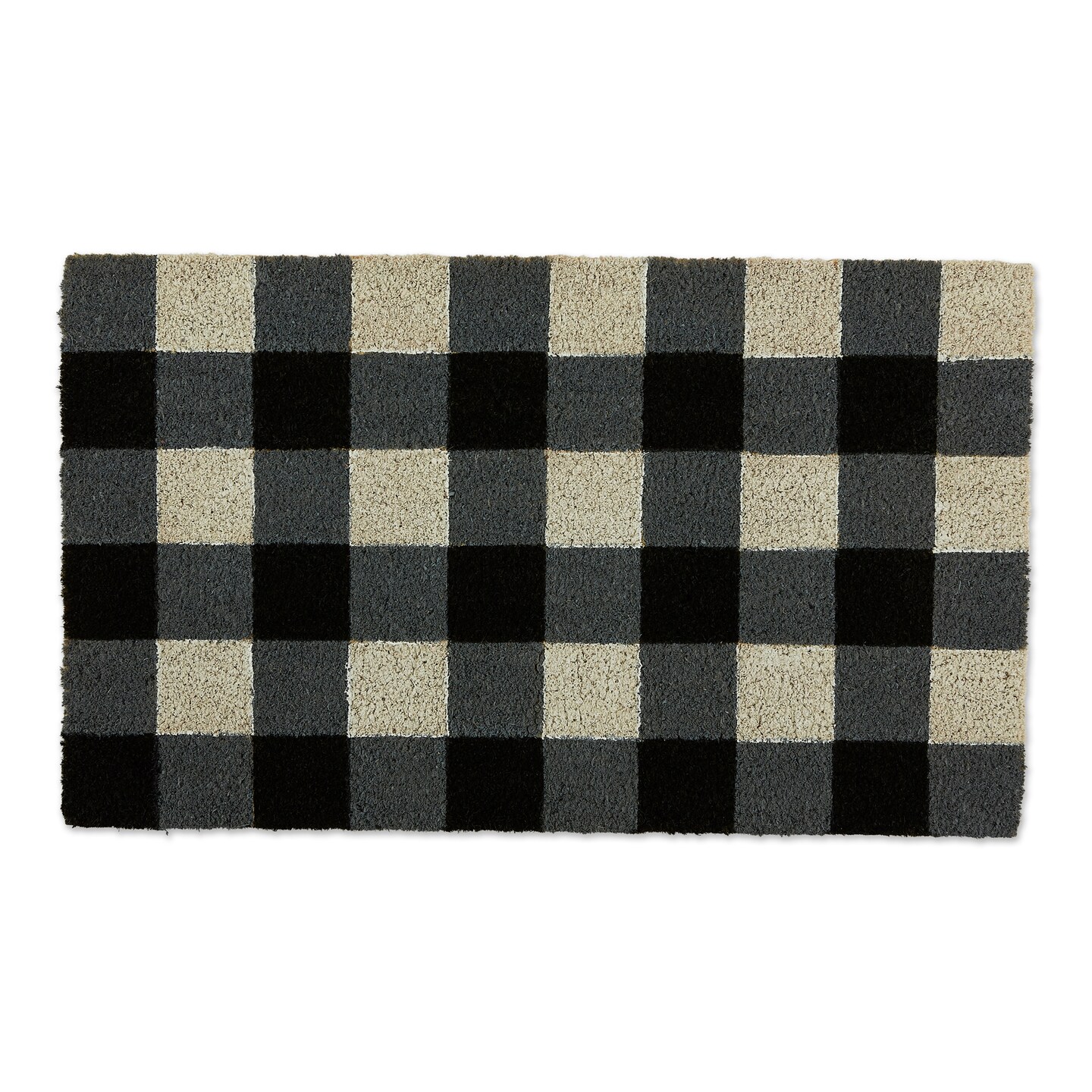 DII Black &#x26; White Buffalo Check Doormat