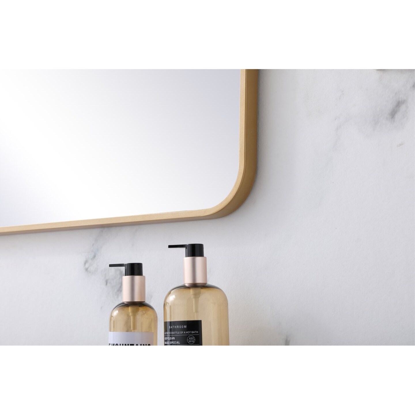 Soft corner metal rectangular mirror 22x36 inch in Brass Mirrors