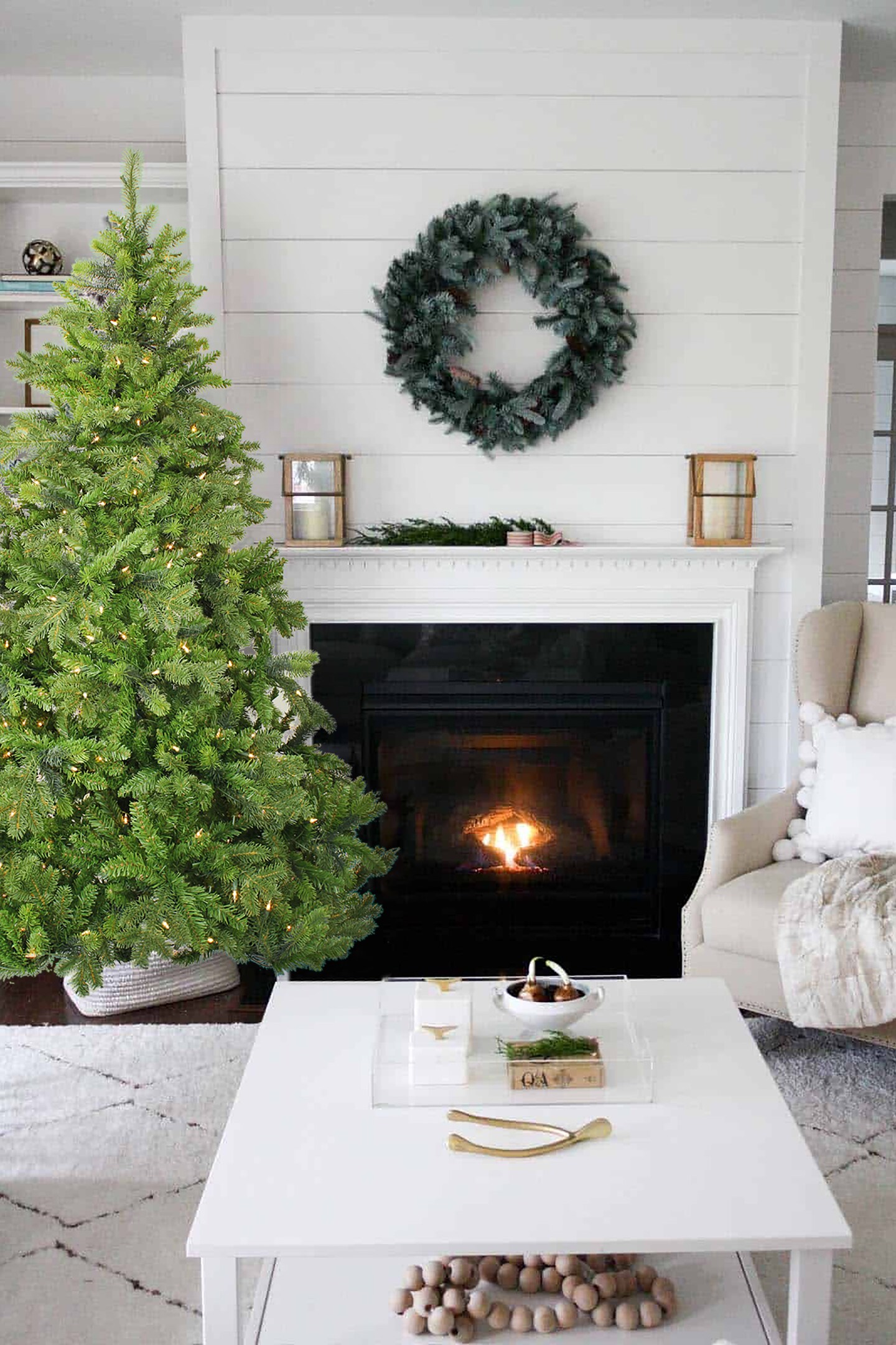 Perfect Holiday 6ft Pre-lit Tapered Salem Pine Artificial Christmas Tree