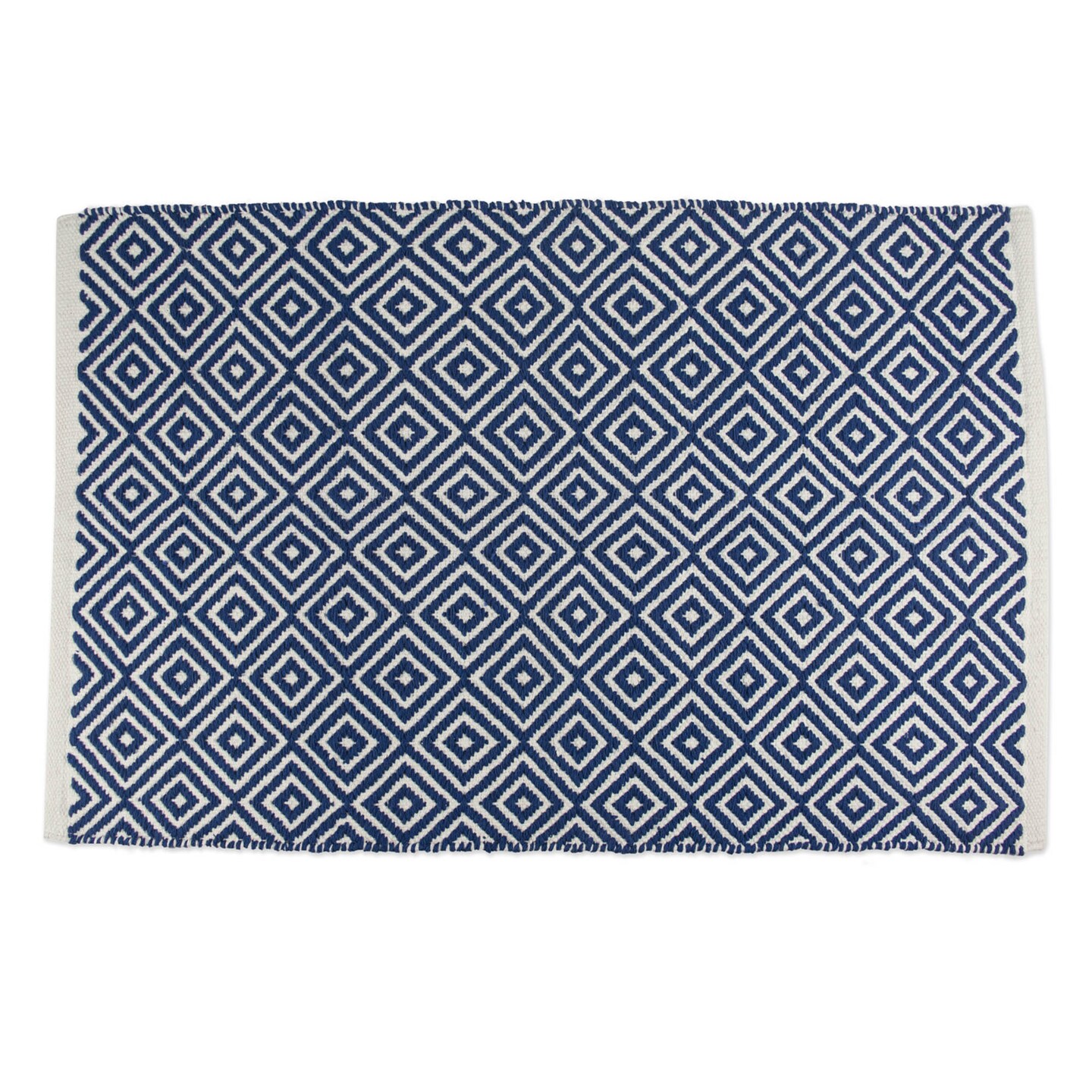 DII Polyester Bin Buffalo Check Off White / Navy Round Medium
