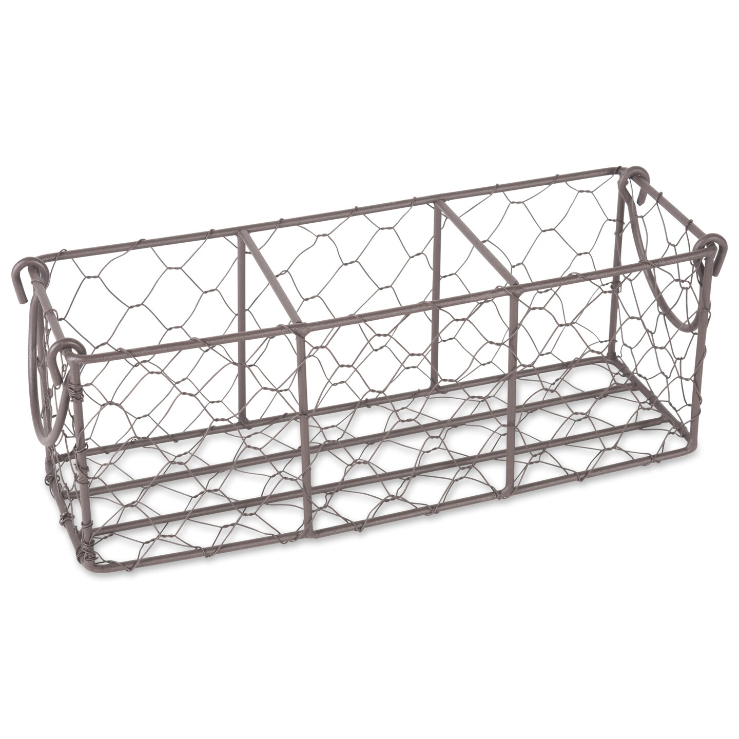 DII Wall Mount Chicken Wire Basket(Set of 2) Med Antique White