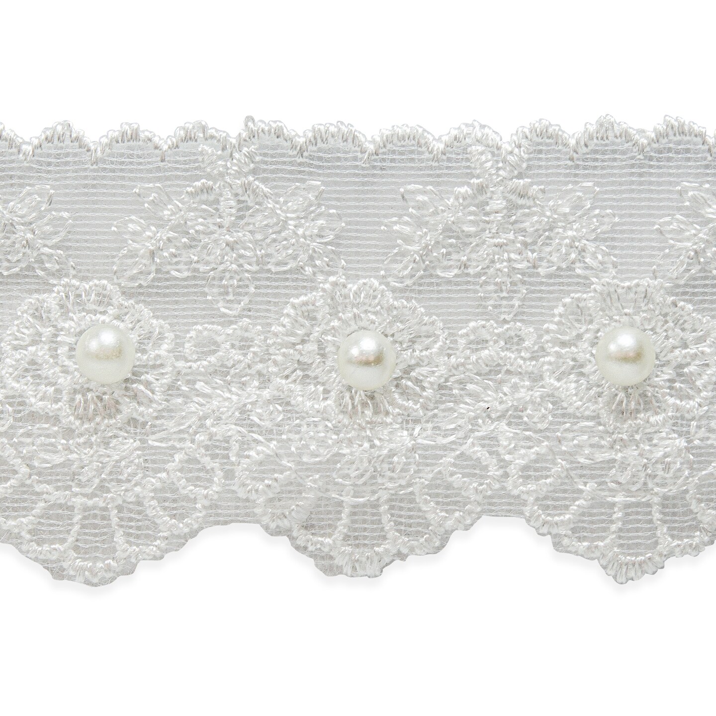 Vintage Roses with Pearls Lace Trim