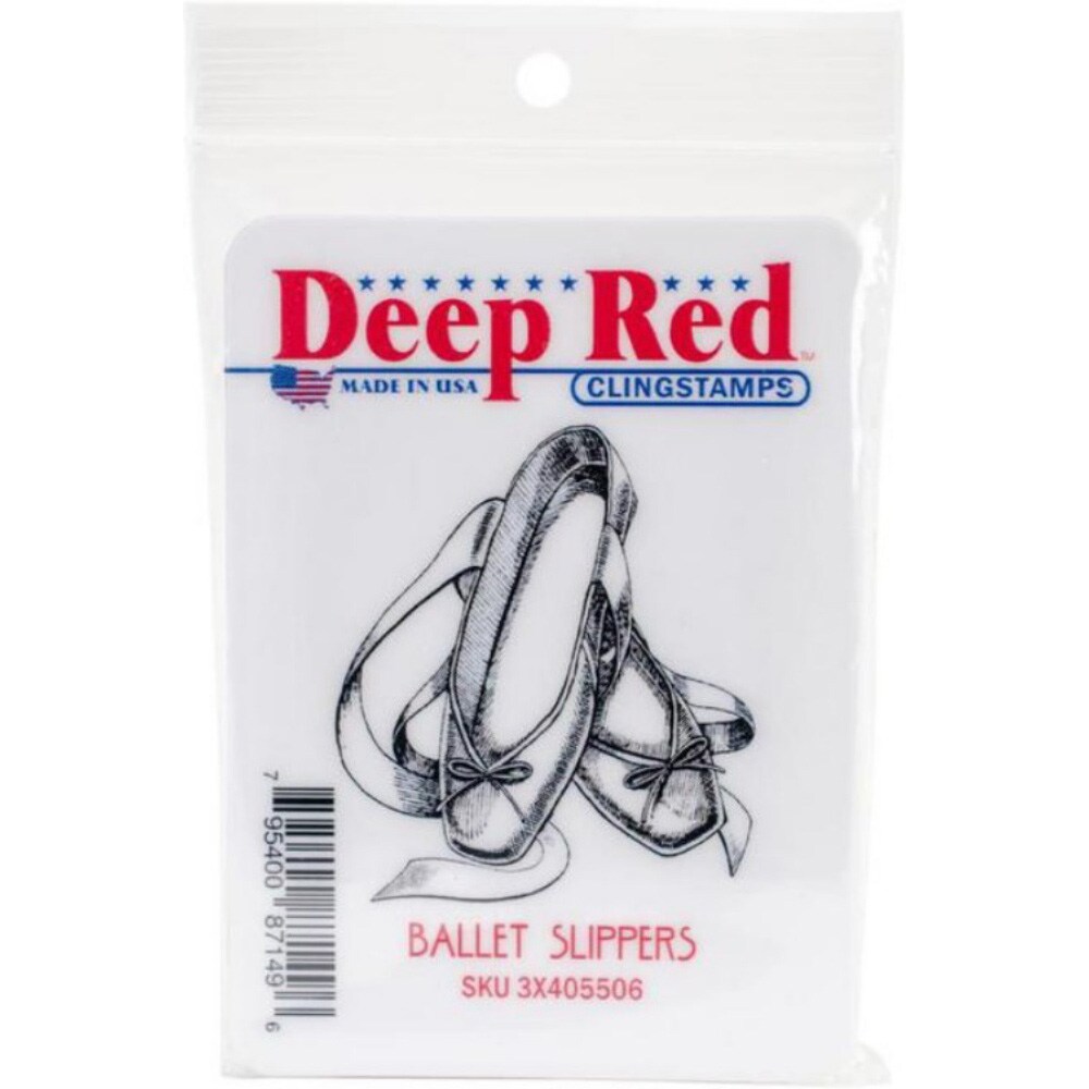 Deep Red Stamps Ballet Slippers Rubber Cling Stamp 1.8 x 2  inches