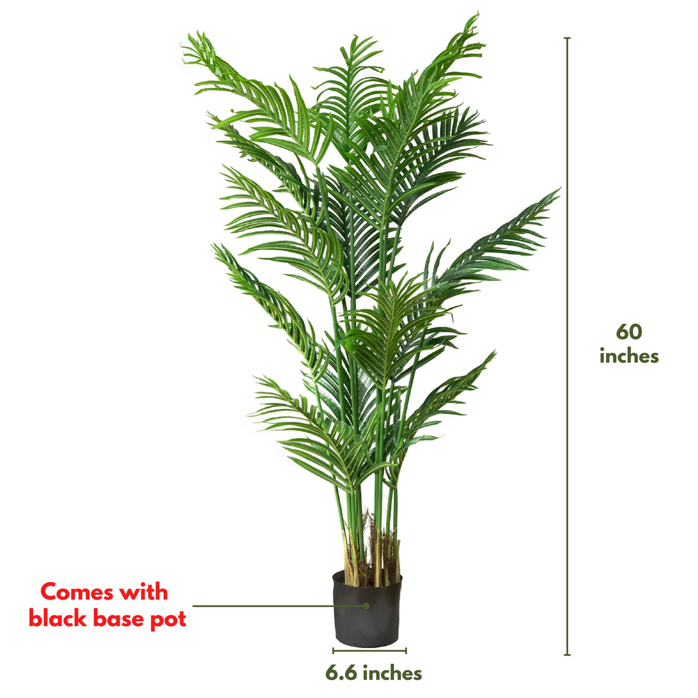 60&#x22; Artificial Palm Tree in Black Pot (2 Pack)