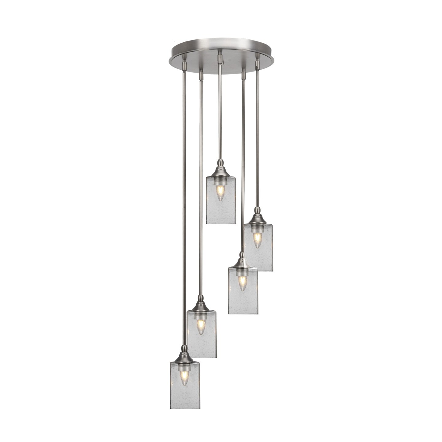 Empire 5 Light Cluster Pendalier In Brushed Nickel Finish With 4 ...