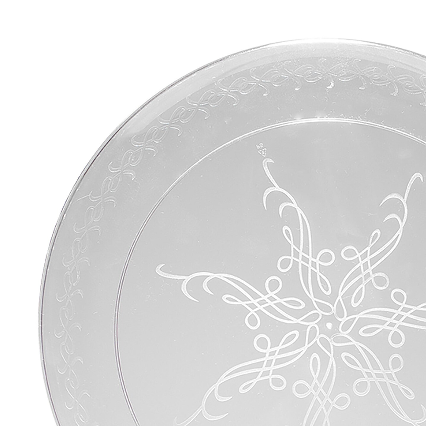 Clear Floral Round Disposable Plastic Pastry Plates - 6.25&#x22; (240 Plates)