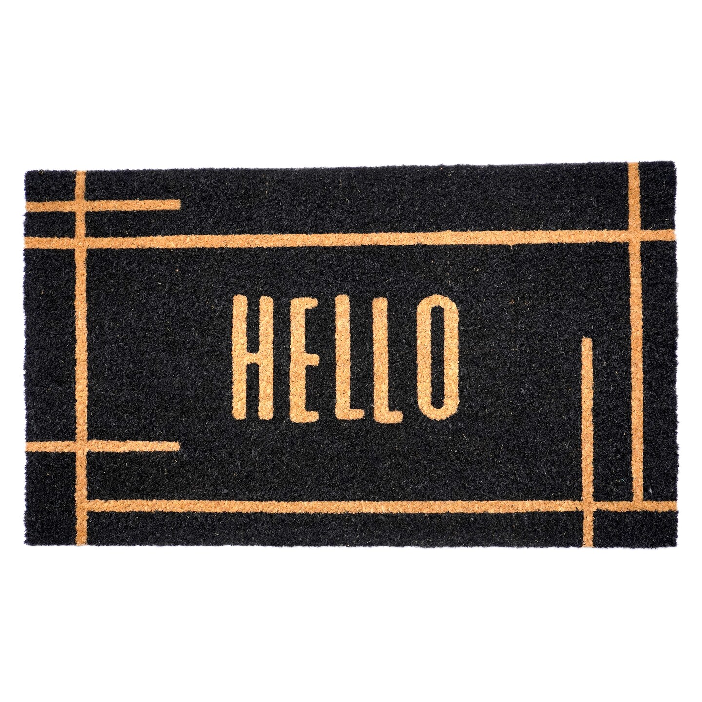 107391729 Modern Black Hello Doormat Porch Decor Michaels