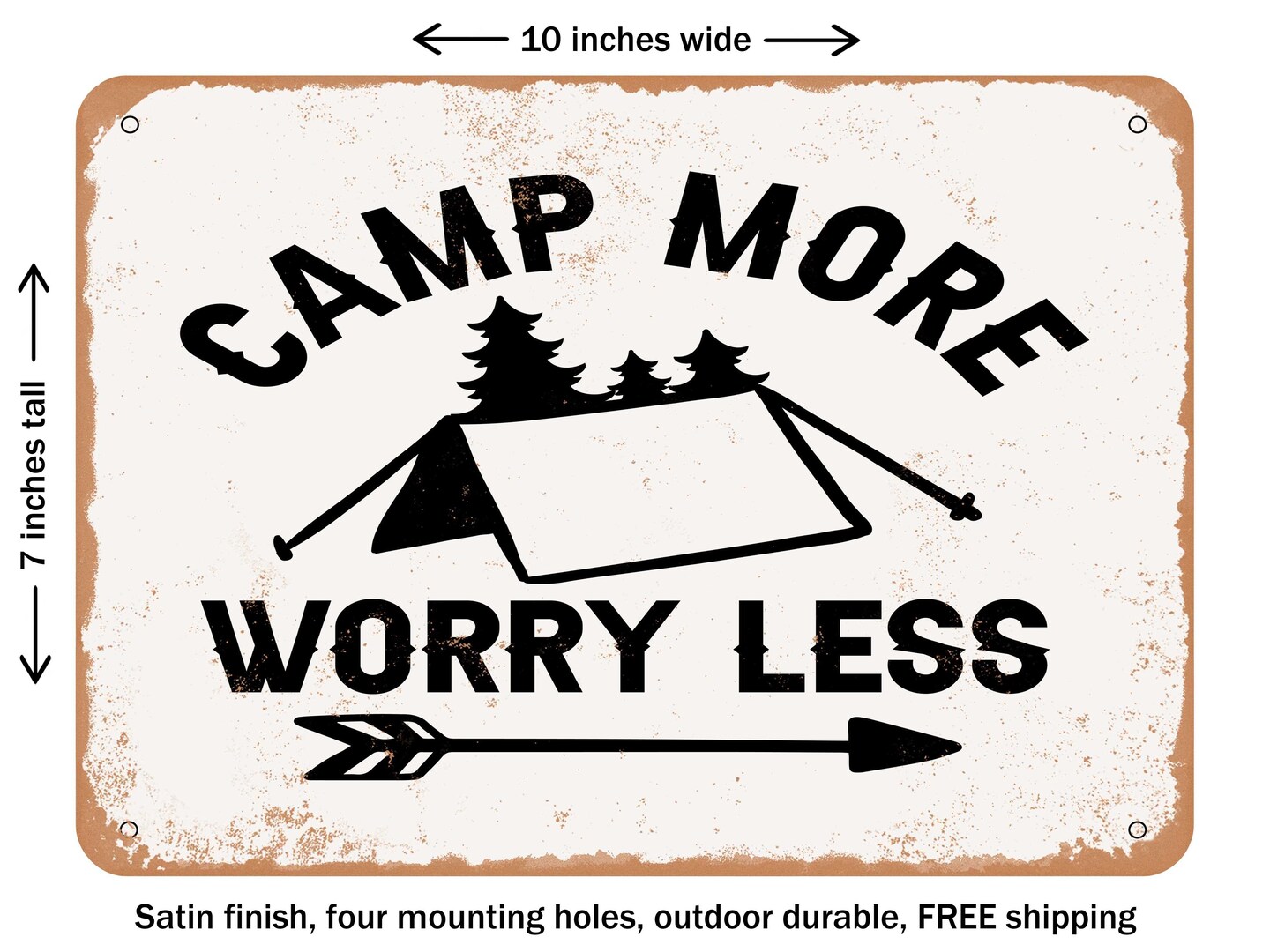 Decorative Metal Sign Camp More Worry Less Vintage Rusty Look Michaels 8166