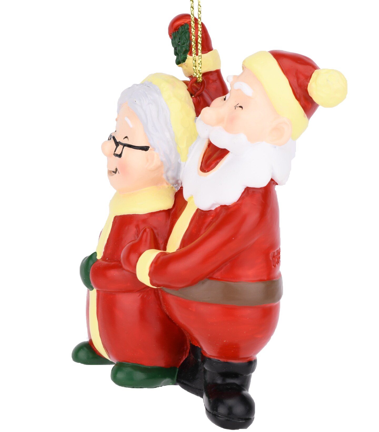 Tree Buddees Santa and Mrs. Claus Under The Mistletoe Kissing Christmas Ornament