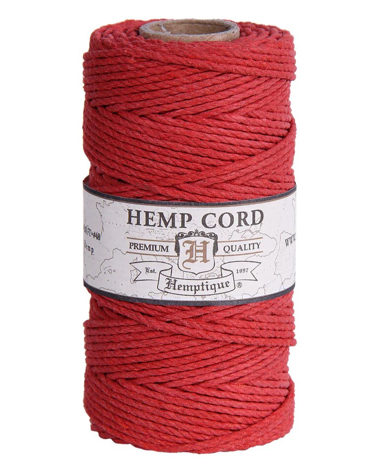 Hemptique 1.8mm #48 Hemp Cord Spools Jewelry Bracelet Making Crafting Scrapbooking Bookbinding Mixed Media Crocheting Macrame Gift Wrapping Outdoor Gardening