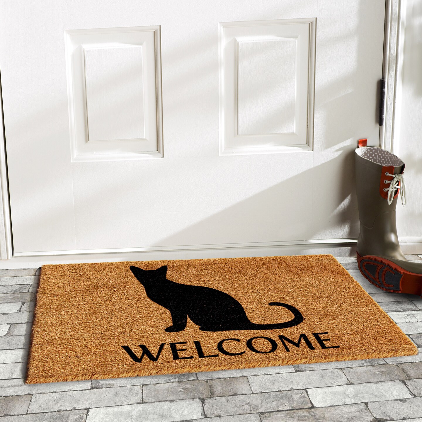 Black Cat Welcome Doormat