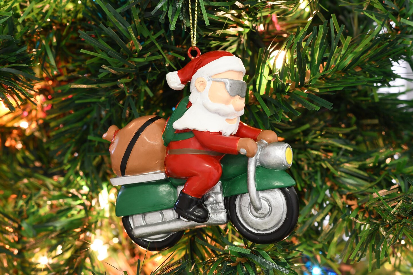 Tree Buddees Biker Santa Claus Motorcycle Christmas Tree Ornament