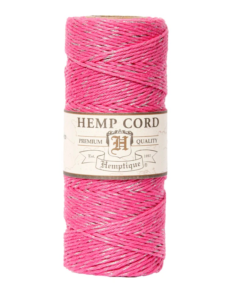 Hemptique 1mm #20 Metallic Hemp Cord Spools Jewelry Bracelet Making Crafting Scrapbooking Bookbinding Mixed Media Crocheting Macrame Gift Wrapping