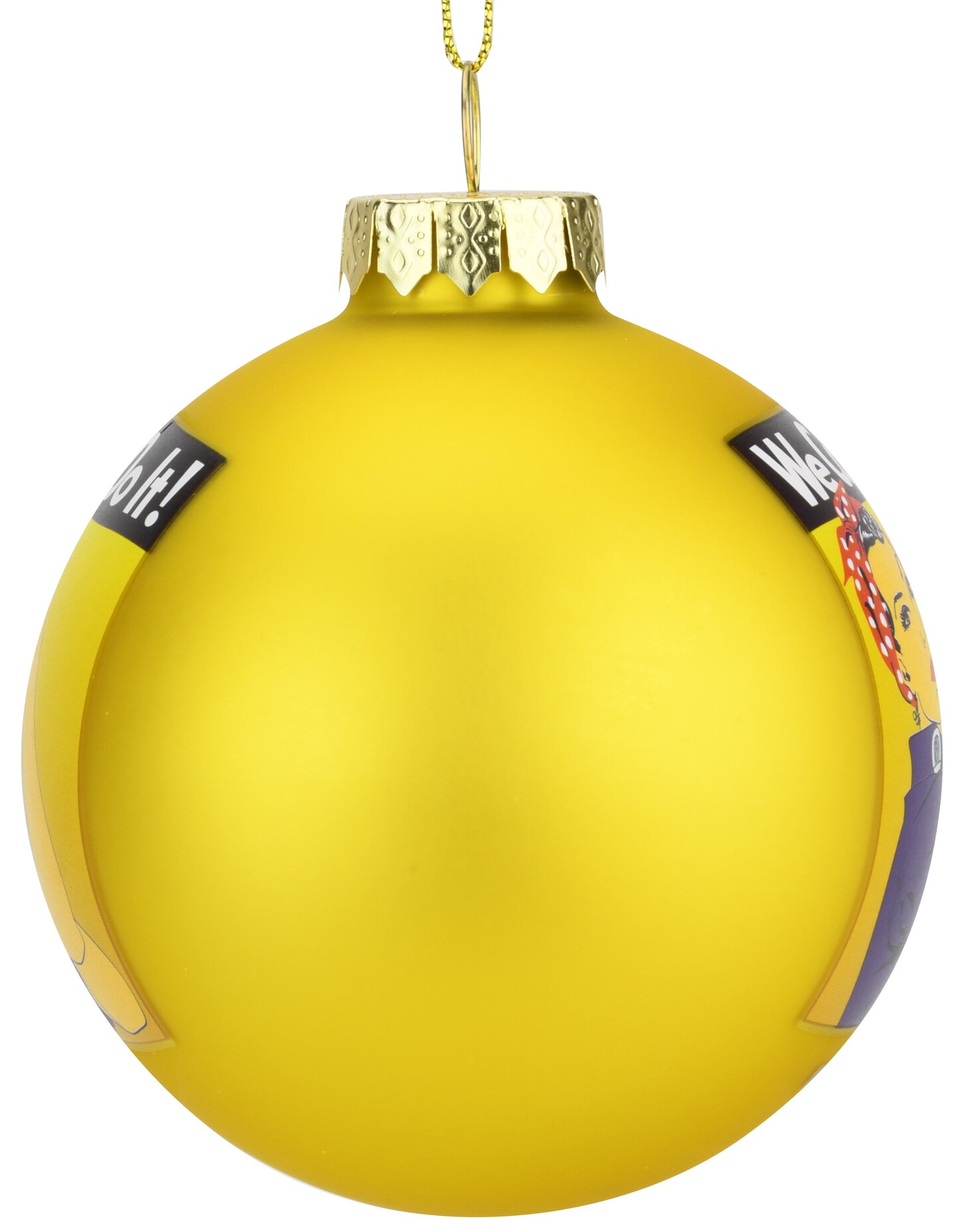 Rosie The Riveter - We Can Do It Glass Christmas Ornament
