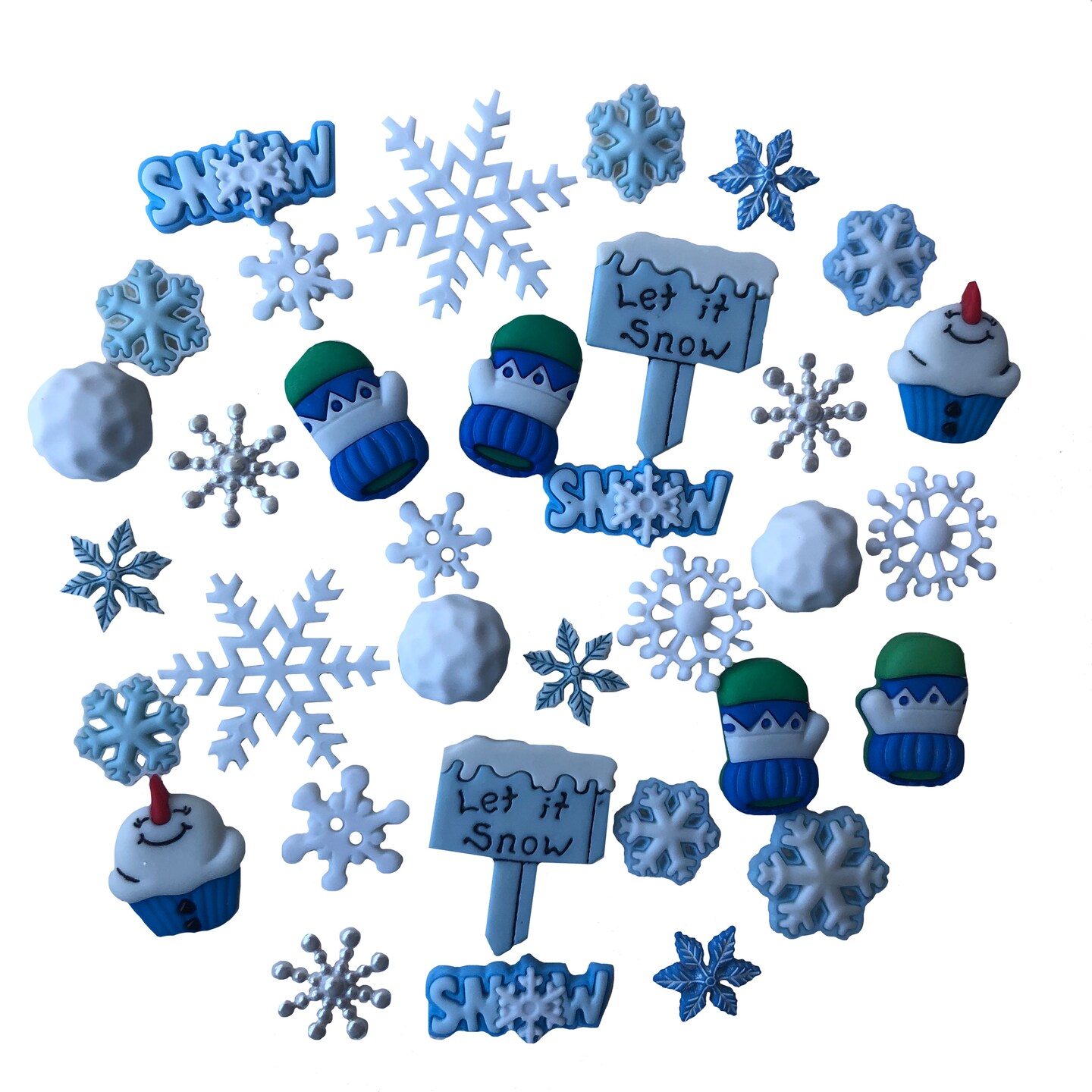 Buttons Galore Winter Christmas Button Super Value Pack for DIY Craft and Sewing Projects