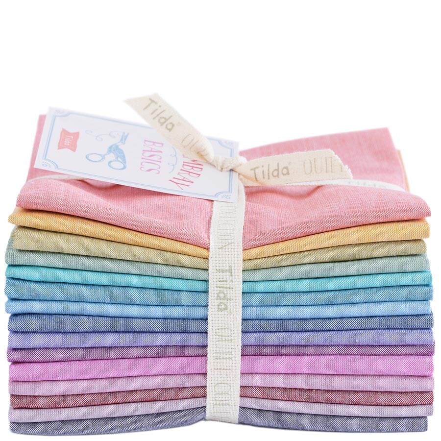 Tilda Fabrics Chambray Basics Bundle - 15 Fat Quarters - 20&#x22; x 22&#x22; - 100% Cotton