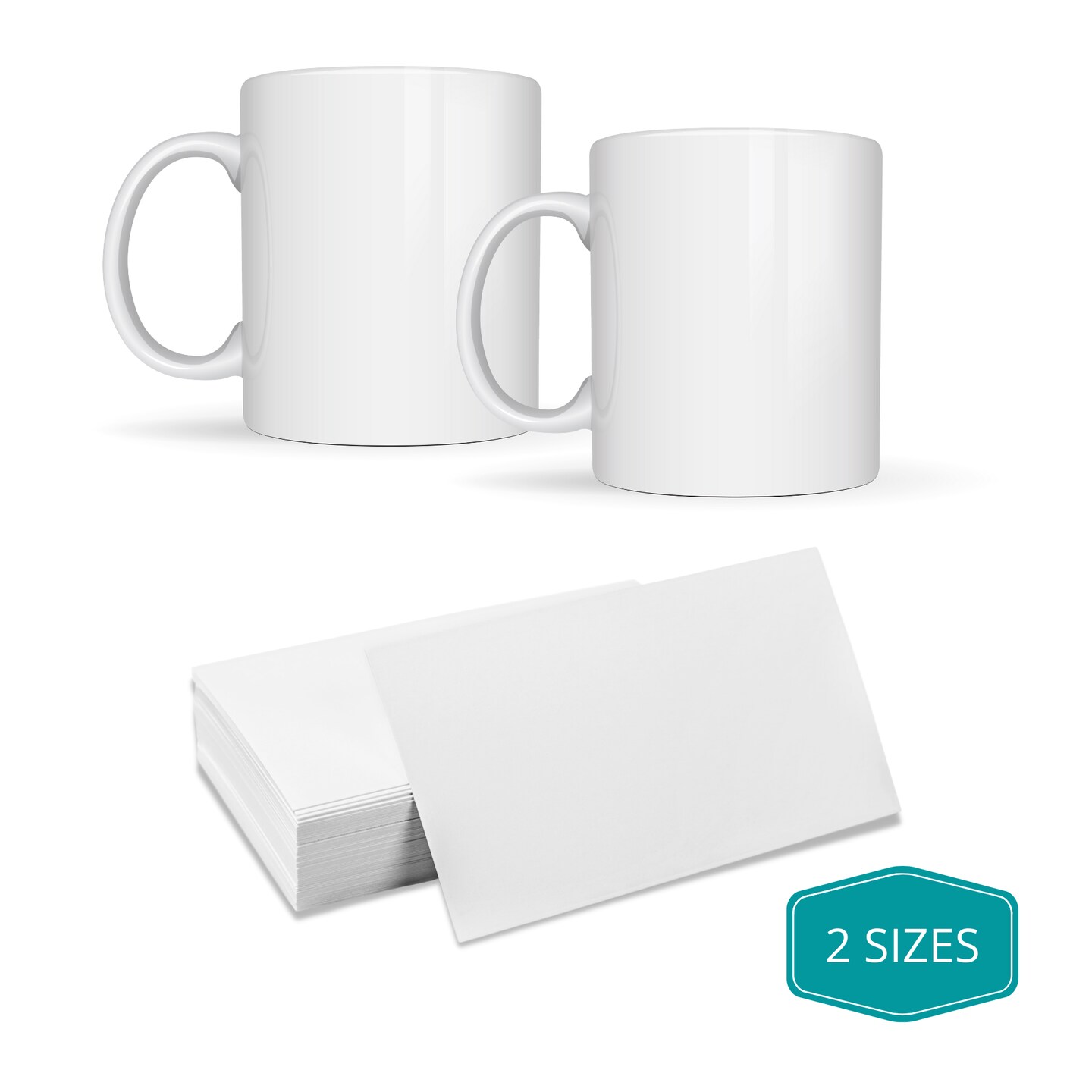 Precut Butcher Paper Sheets for Sublimation Mugs (2 Size Pack, fit 11/12 oz Mugs &#x26; 15 oz Mugs perfectly), White, Uncoated